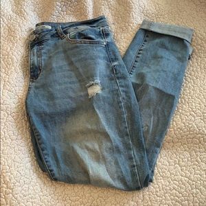 Slightly distressed jeans